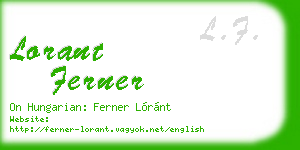 lorant ferner business card